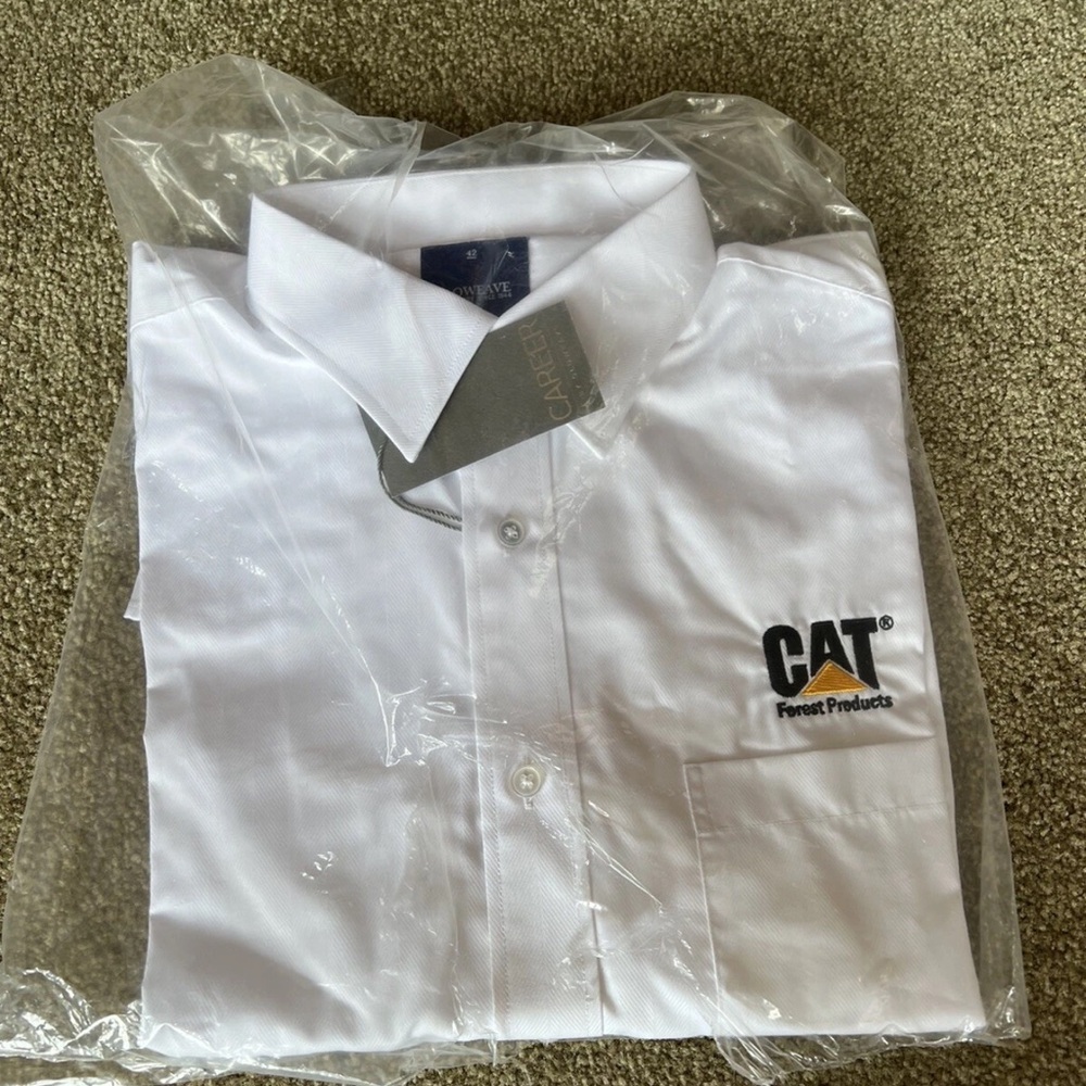 CAT Caterpillar Forest Products Long Sleeve Dress Shirt - Size 42